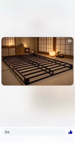 Japanese style queen size platform bed frame , heavy duty very sturdy, no box needed