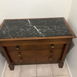 Antique French Empire- Style Walnut Commode (Chest Of  Drawers) 