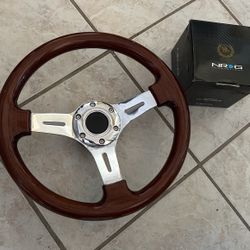 Wood Grain NRG Steering Wheel 