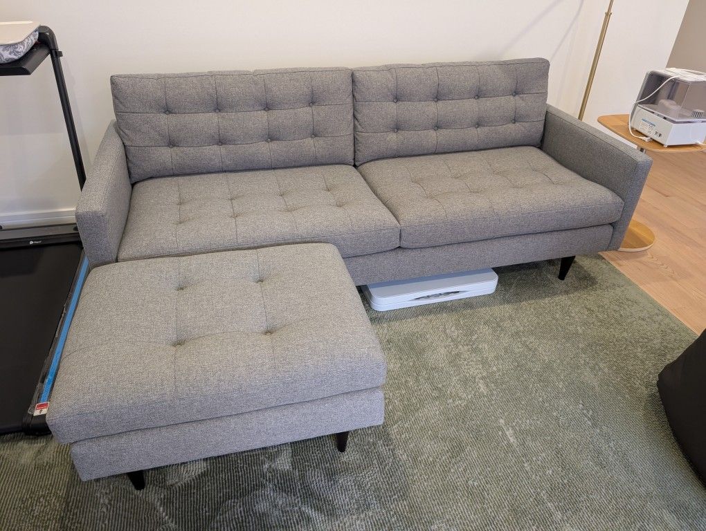Crate & Barrel 86" Sofa + Ottoman