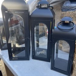 Black lanterns . Small medium and large .  Pick up .