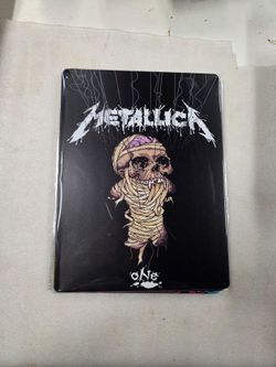 Metallica heavy metal rock music band faux vintage metal sign