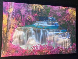 Nature Waterfall Autumn Canvas Picture