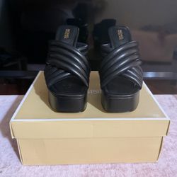 Beautiful black authentic Michael Kors open toed high heels size 7