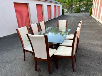 Glass dining table