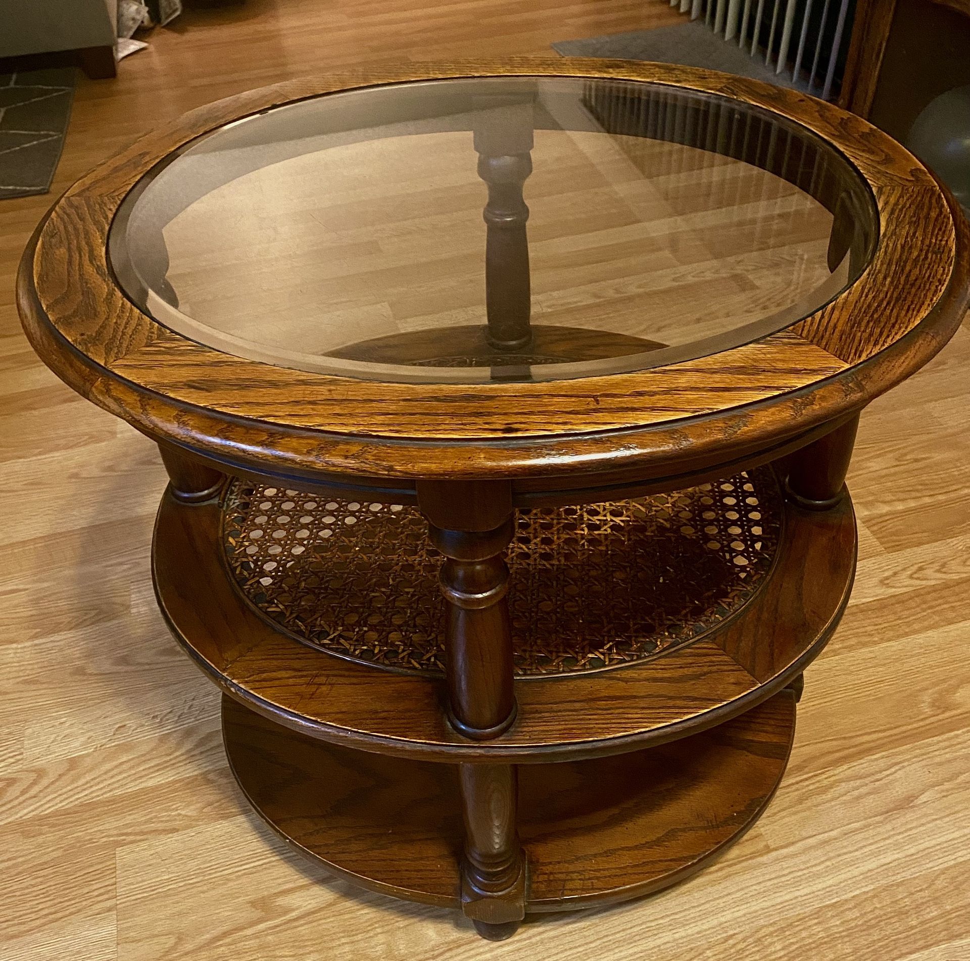 Tri level Oak Table Traditional