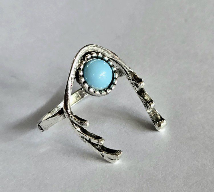 LUCKY  HORSEHOE TURQUOISE  FASHION SIZE 8 RING