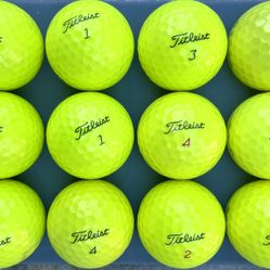 1 Dozen Titleist Golf Balls Yellow ProV1 Mix Very Good Condition