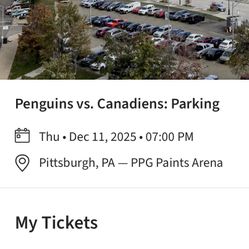 Penguins Canadiens East Parking Pass