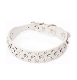 Dogs Kingdom 12"-20" Length Personalized Rhinestone Leather Bling Crystal Size XS