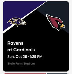 Cardinals/Ravens 5 Tickets Lower Level Parking Pass