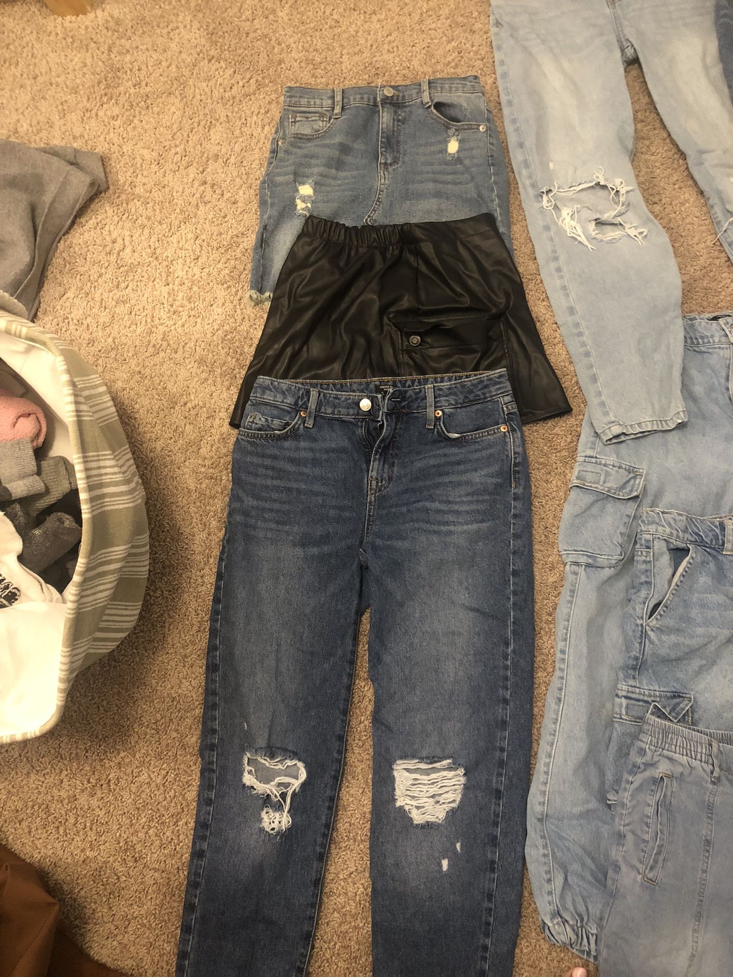 Girls Jeans + 2 Skirts