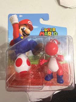 Super Mario Red Yoshi Figure with Egg