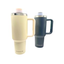 KAMAGIO Tumbler 40oz (1180 ml) – Vacuum Insulated Stainless Steel Mug with Handle, Straw & Sliding Lid, Perfect for Work, Travel & Everyday Use