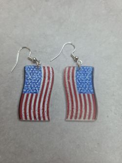 American Flag Danglee Hook Earrings