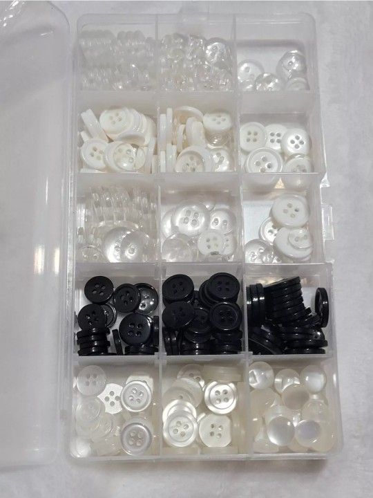 Buttons Assorted Sizes And Colors Box. Over 300 Buttons