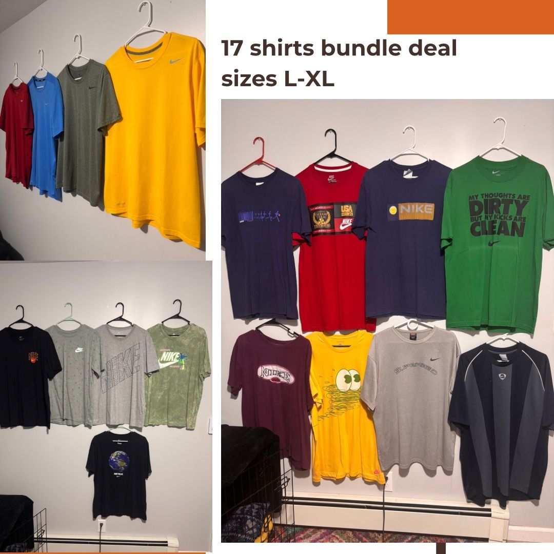 BUNDLE 17pc Nike Legend Running Training VTG Y2K NSW DriFit Mens Sz L-XL Shirts