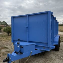 New Blue 8x4x12 Scissor Lift Hydraulic Dump Trailer With Ramps & Toolbox 💎