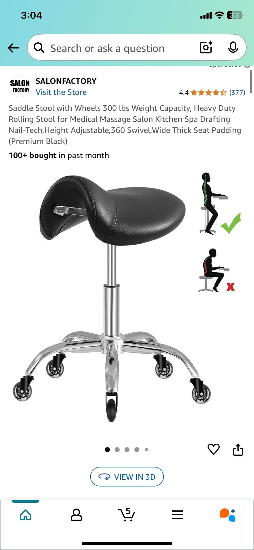 Tattoo Saddle Chair