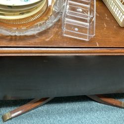 Light Wood Drop Leaf Table