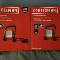 Two Craftsman 2000 Lumens LED Work Lights
