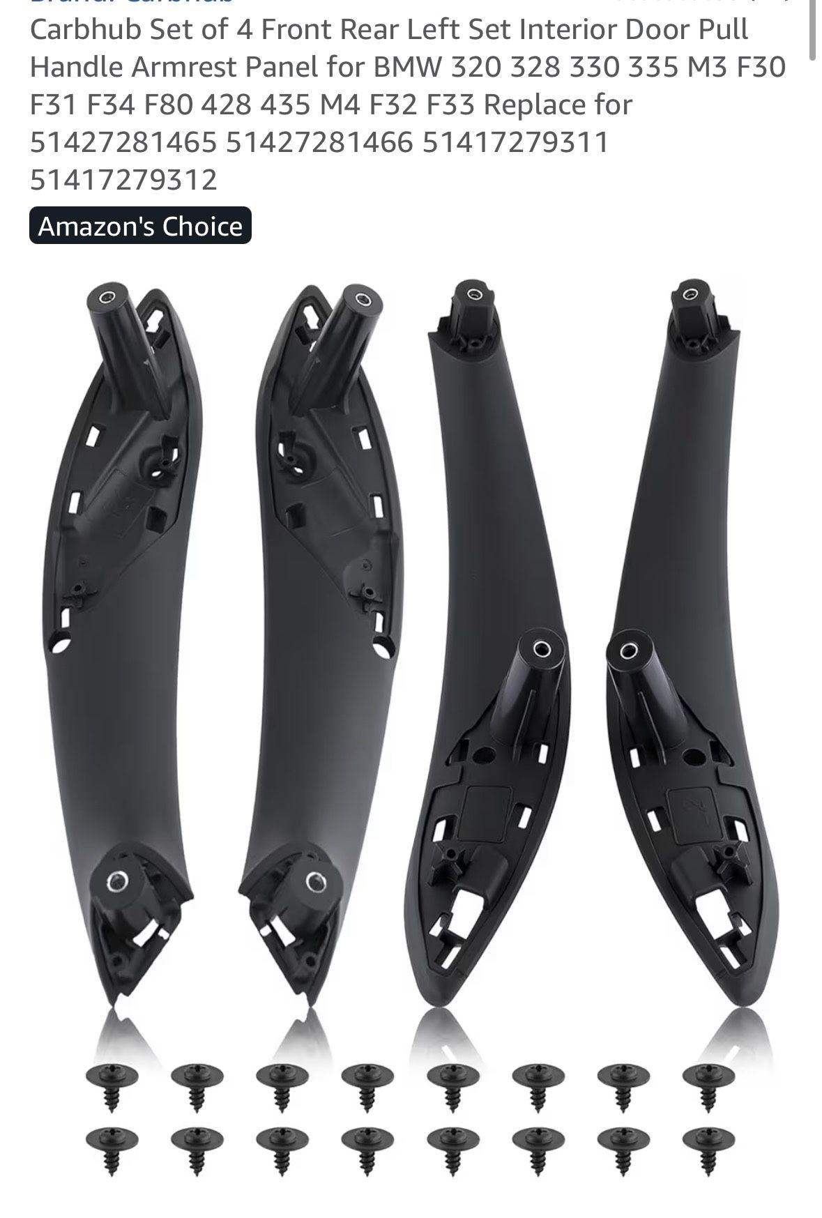 Interior Door Pull Handle set for BMW F30 F31 F34 F80 320 328 330 335 M3 428 435 M4 F32 F33