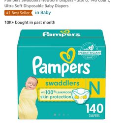 Pampers “Swaddlers” Size “N”