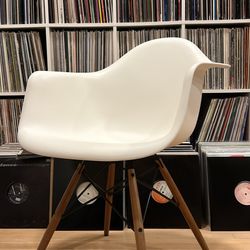 Authentic Eames Molded Plastic Arm Chairs