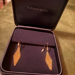 Genuine Tiffany company Elsa Perretti mash earrings with diamonds