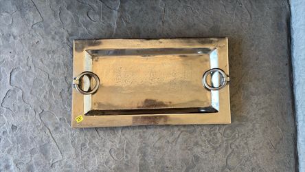 Tres Amigos silver serving tray
