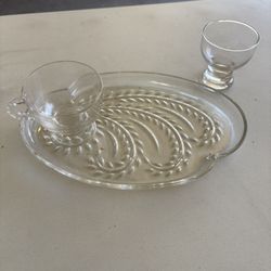 Vintage Federal Glass Snack Master Set