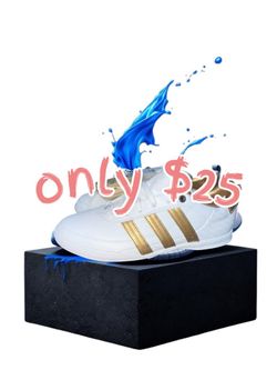 *Brand New white and Gold Addidas  sz 6