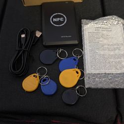 NFC Duplicator, 125KHz Key fob Copier, RFID Smart Card Reader Writer, 13.56MHz Encrypted Programmer, USB Interface, with UID/T5577 Writable Key Cards 