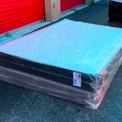 New Queen Size Mattress Regular with Box Spring Set Innerspring Mattress Queen BED Set 