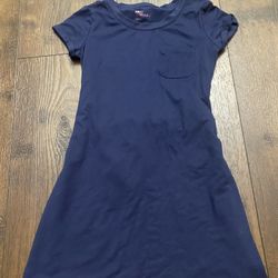 Girls Navy Blue Dress Size 6/7 By Wood Threads #12