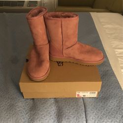 Pink Ugg Classic Short Boot  Size 10