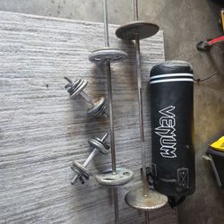 Weights And Punching bag