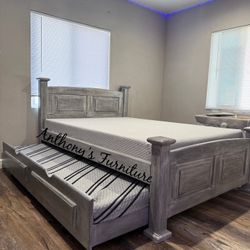 Full Bed And Trundle With Mattresses 