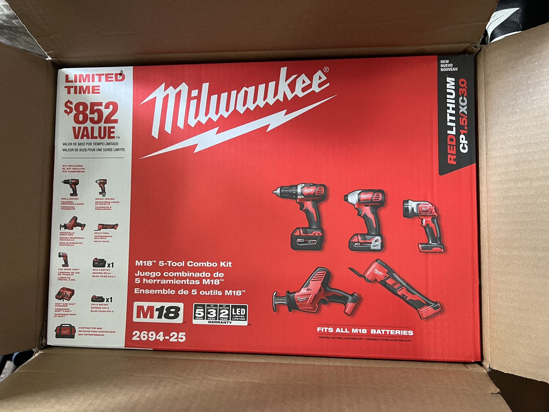 Milwaukie Power Tool Set (5 Tools)