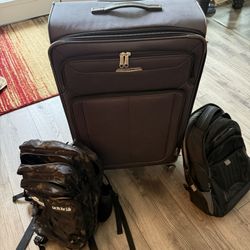 Samsonite Large Grey Suitcase & Backpack