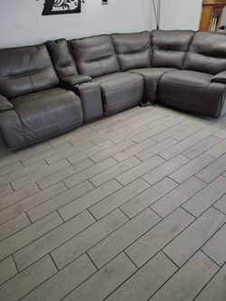 Sofa reclinable piel.