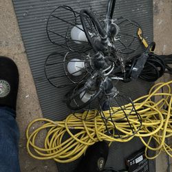 100 Foot Extension Cord And Indoor Temporary Lighting 