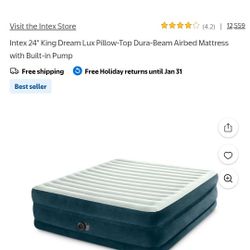 King Size Air Mattress With Built-in Pump 