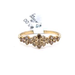 10Kt Yellow Gold Champagne Cluster Ring 2.00g Size 10 2140