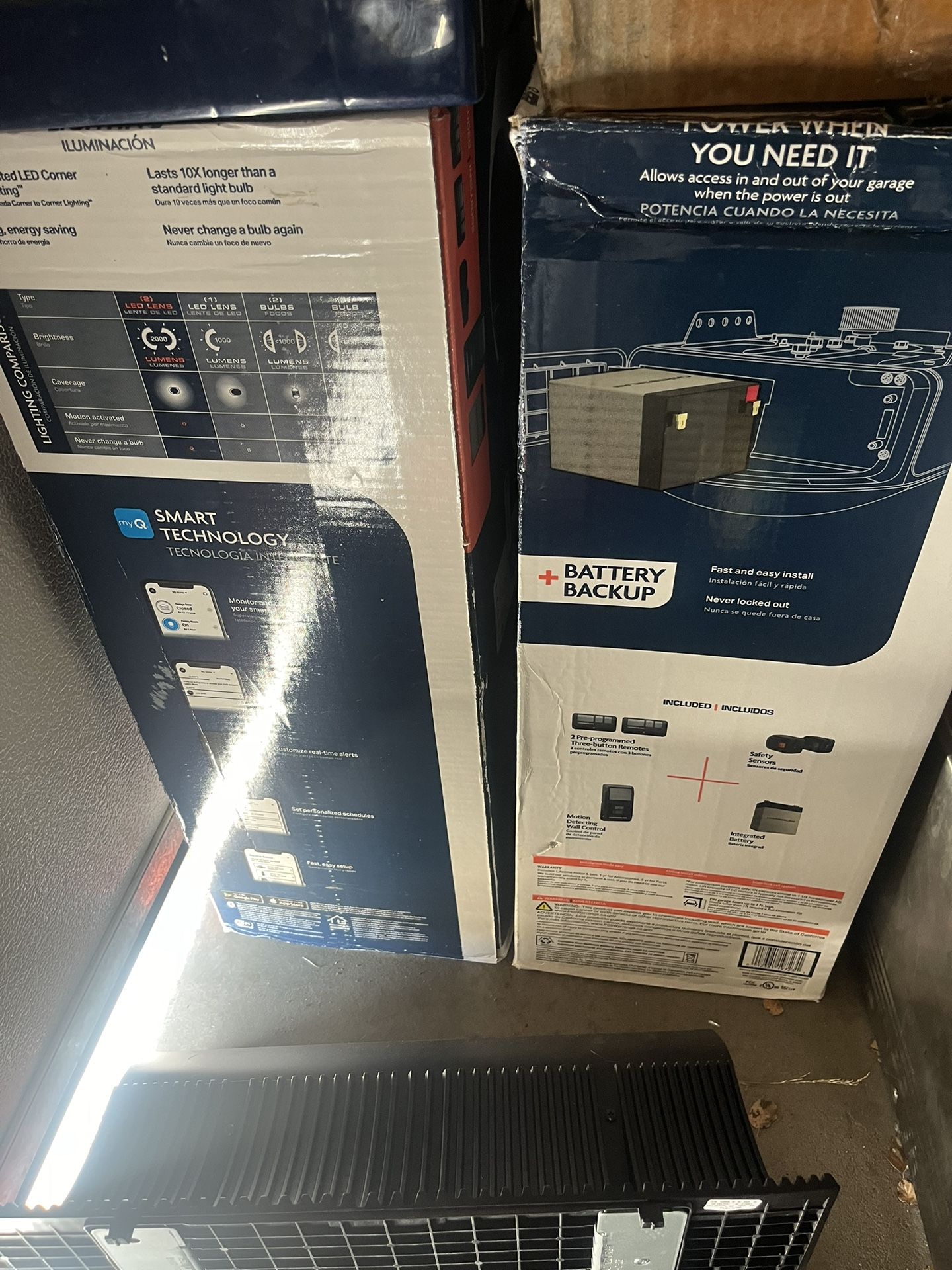 Chamberlain B6713T 1 ¼ HP LED Smart Quiet Belt Garage Door Opener with Battery Backup