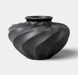 Short Twisted Ceramic Vase Black - Threshold™