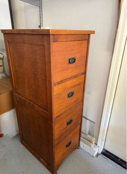 Solid wood filing cabinet with 4 drawers