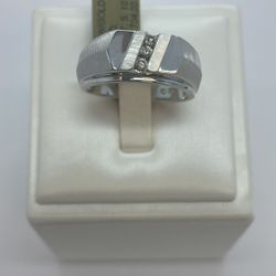 14K Gold W/Gold Diamond Ring. New 