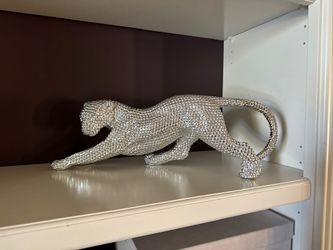 Silver Leopard / Panther Sculpture