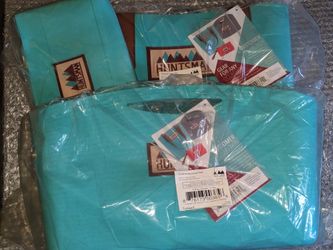 4 Piece Huntsman Rubber Tote/Bag Set Teal + Gray Pouch